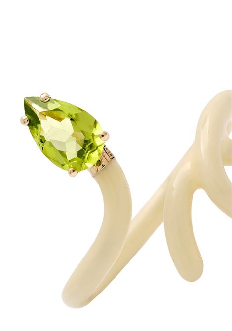 Baby Vine Tendril Ring In Cream BEA BONGIASCA | VR110YGS-GP2PNN